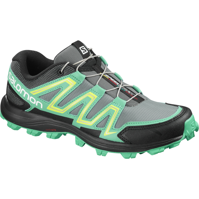 Zapatillas Trail Running Salomon Mujer Plateadas / Verde - Salomon Argentina SPEEDTRAK W ,513926-JYZ